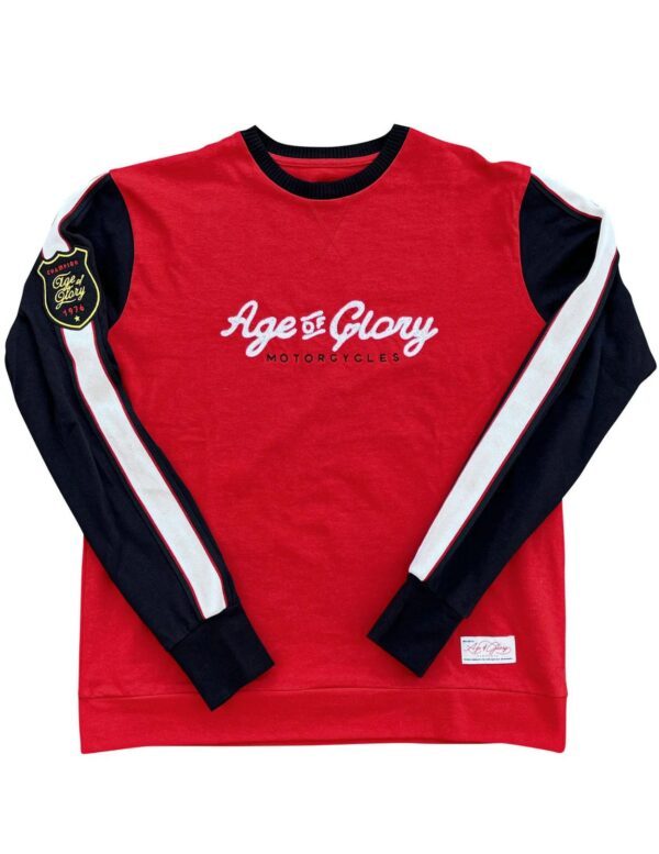 trophy ls tee dark red black